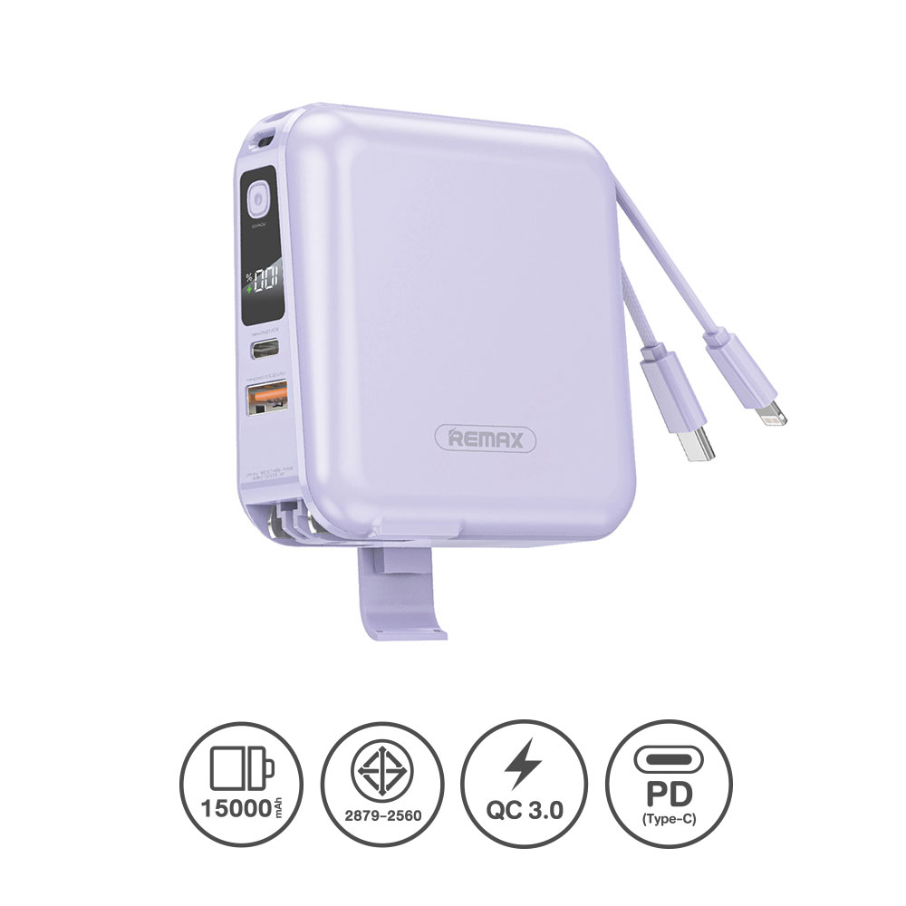 POWER BANK 15000 mAh REMAX (20W,W1501) Purple thumbnail 3